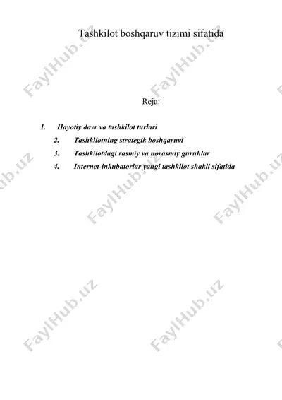 tashkilot boshqaruv tizimi sifatida — DOC