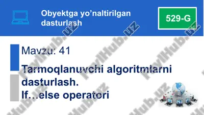 tarmoqlanuvchi algoritmlarni dasturlash — PPTX
