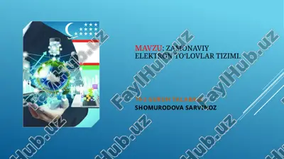 elektron to'lov tizimlari — PPTX