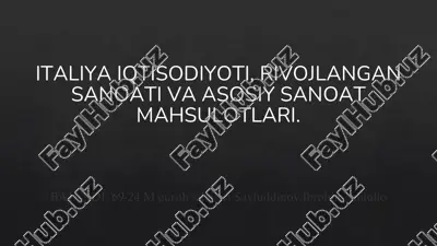 italiya iqtisodiyoti — PPTX