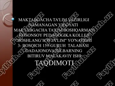 xalq ta'limitizimi haqida tushuncha — PPTX