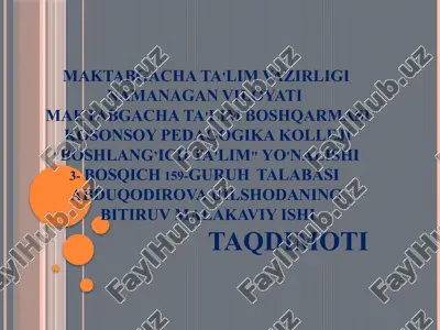 bitiruv malakaviy ishi taqdimoti — PPTX