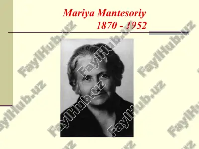 mariya mantesoriy — PPT