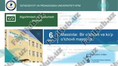 algoritmlash va dasturlash asoslari — PPT