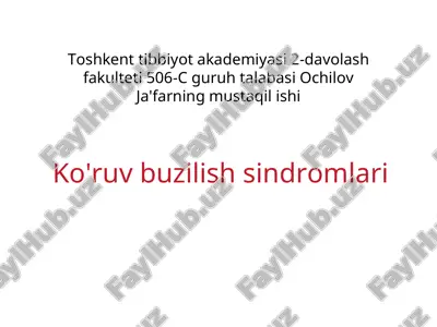 ko'ruv buzilish sindromlari — PPT