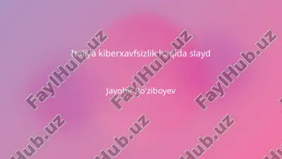 italiya kiberxavfsizlik haqida slayd — PPTX