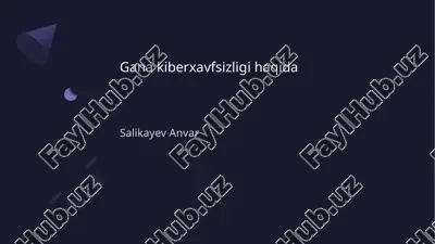 kiberxavfsizlikni oshirish uchun kuchli parollarni ishlatish muhimdir — PPTX