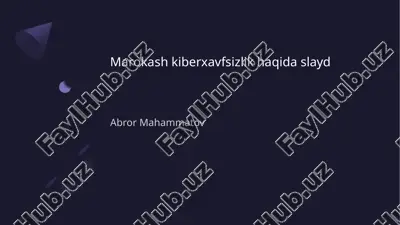 marokash kiberxavfsizlik haqida slayd — PPTX