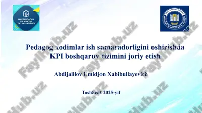 kpi boshqaruv tizimi joriy etish — PPTX