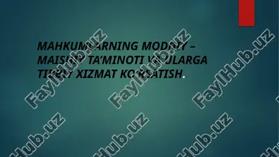 mahkumlar ta'mini — PPTX