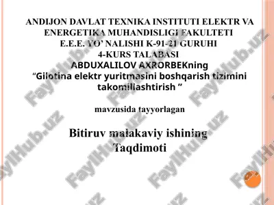 "gilotina elektryuritmasini boshqarish tizimini tarkiblashtirish" — PPTX