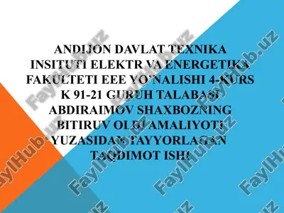 mashinastroitel andijon korxonasi haqida — PPTX