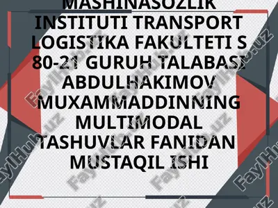 multimodal tashuvlar — PPTX