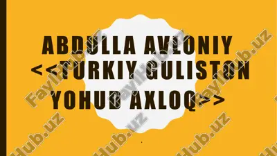 abdulla avloniy — PPTX