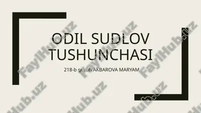 odilsudlov tushunchasi — PPTX
