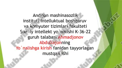 elektron jadvaldagi mantiqiy elementlarni qo‘llash — PPTX
