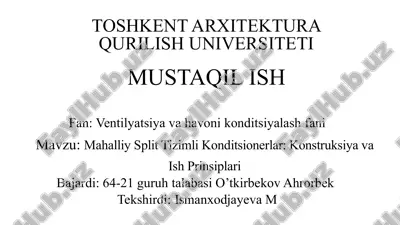 splittizimli konditsionerlar — PPTX