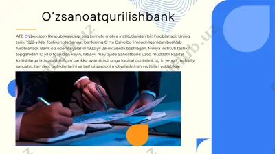 oʻzsanoatqurilishbank — PPTX