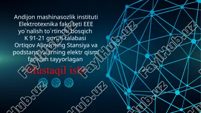 elektrotexnika fakulteti eee yo‘nalish talabasi — PPTX