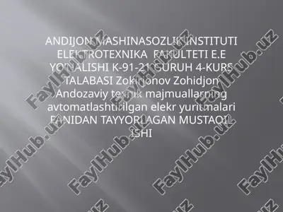 elektrotexnika fakulteti tanqidi — PPTX