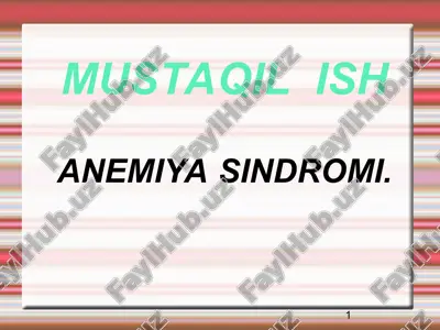 mustaqil ishanemiya sindromi — PPT