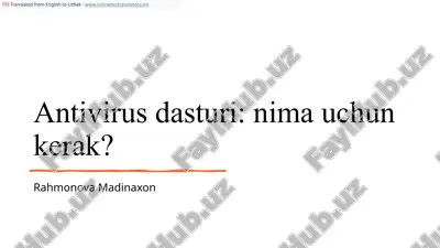 antivirus dasturi — PPTX