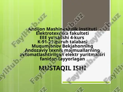 tokarlik dastgohlarining tuzilishi va ish rejasi — PPTX