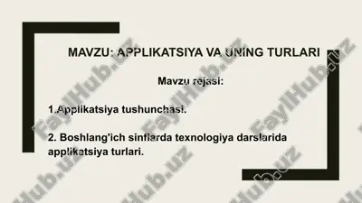 applikatsiya va uning turlari — PPTX