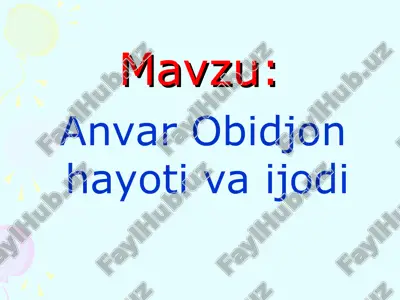 anvar obidjon — PPT