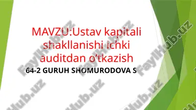 ustav kapitali shakllanishi — PPTX