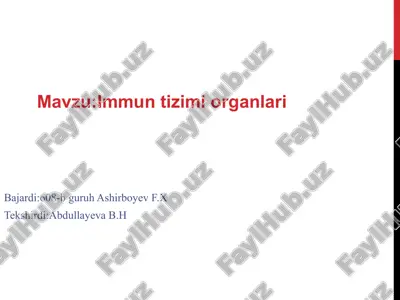 immunitet tizimi organlari — PPTX