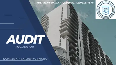 auditning rejalashtirilgan ko’lami va vaqti — PPTX