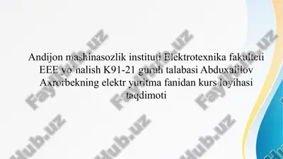 elektro texnikaga oid kurs loyihasi "variant-c3" — PPTX