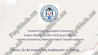 is-lm modeli taqdimoti — PPTX