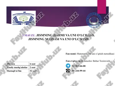 matematika va uni o’qitish metodikasi — PPTX