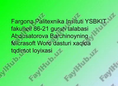 microsoft office word — PPTX