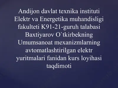 kurs loyihasi "tkr - d" nasosi — PPTX