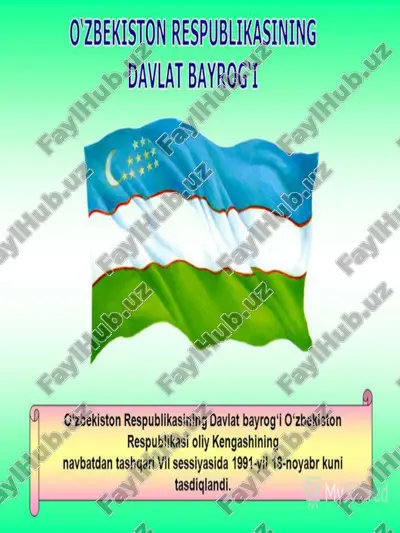 o'zbekiston respublikasining davlat bayrog'i — PPTX
