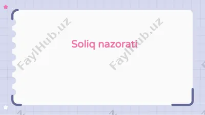 soliq nazorati — PPTX