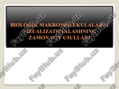 biologik makromolekulalarni vizualizatsiyalashning zamonaviy usullari — PPTX