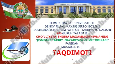jismoniy tarbiya nazariyasi va metodikasi taqdimoti — PPTX
