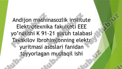 elektryuritma sozlik instituti bevosita chastotao‘zgartgich — PPTX