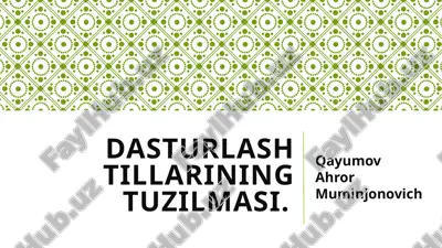 dasturlash tillarining tuzilmasi — PPTX