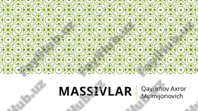 massivlar — PPTX