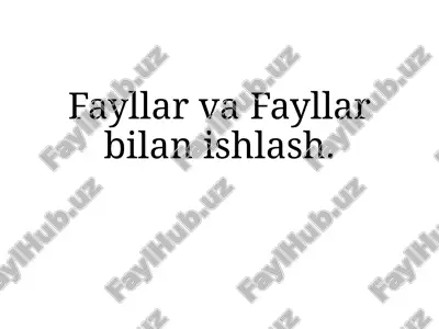 fayllar va fayllar bilan ishlash — PPTX