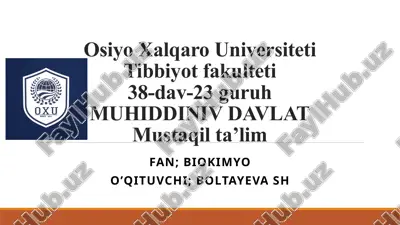 metabolik sindrom kelib chiqish sabablari va uning asoslari asoratlari — PPTX