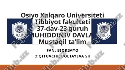 metabolik sindrom kelib chiqish sabablari va uning asoslari asoratlari — PPTX