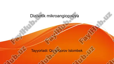 diabetik mikroangiopatiya — PPTX