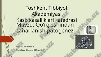 qo'rg'oshindan zaharlanish patogenezi — PPTX