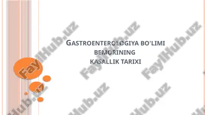 gastroenterologiya xizmatlariga ma'lumot — PPTX